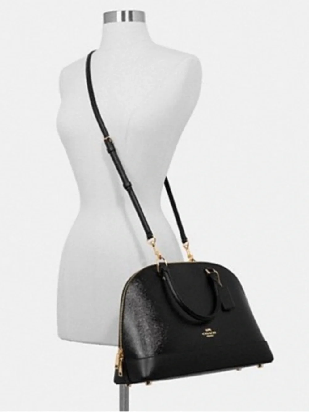 Coach Black‎ Leather Sierra Black Satchel with Gold Hardware